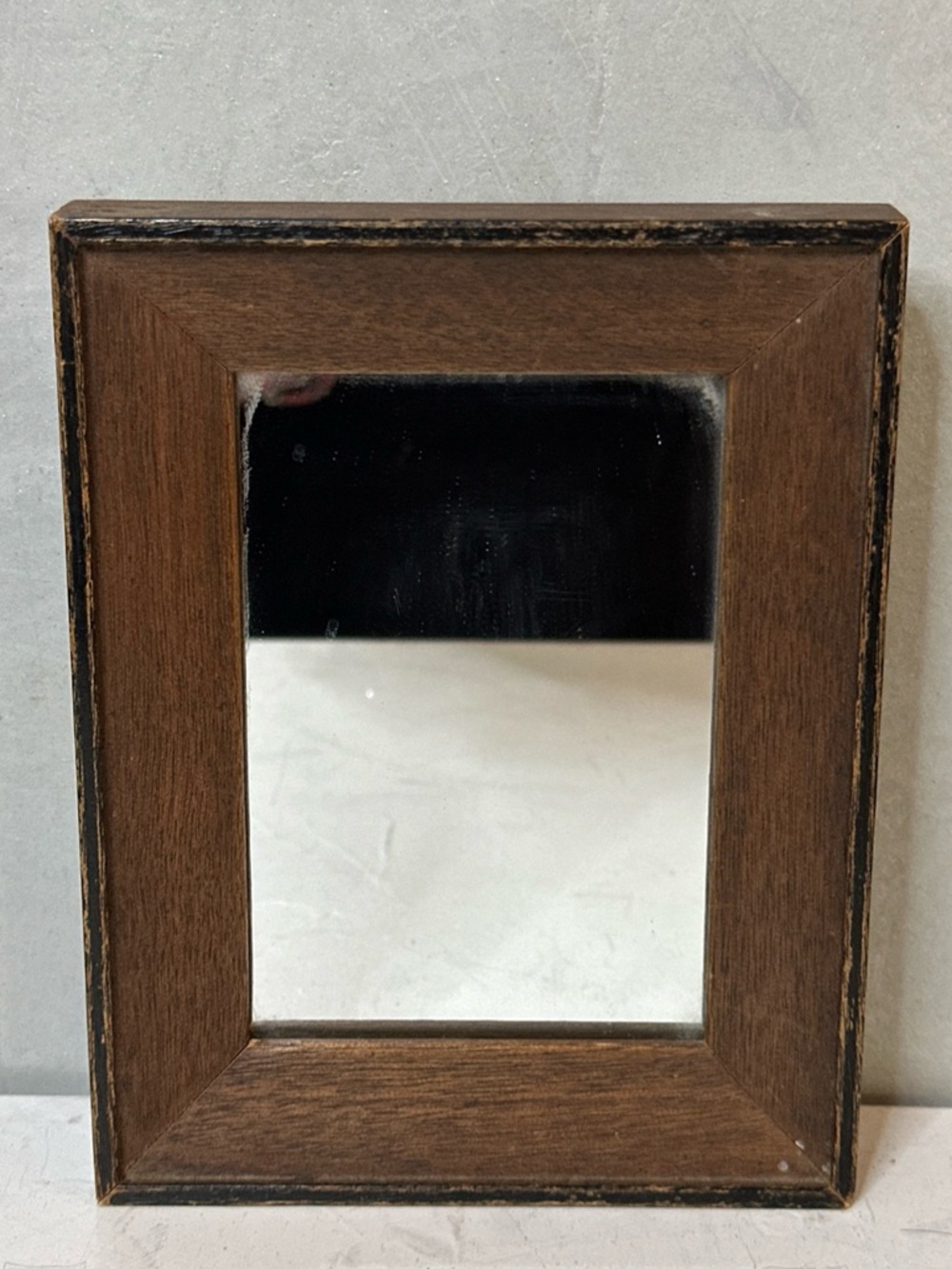 VINTAGE WOOD SMALL MIRROR MID CENTURY